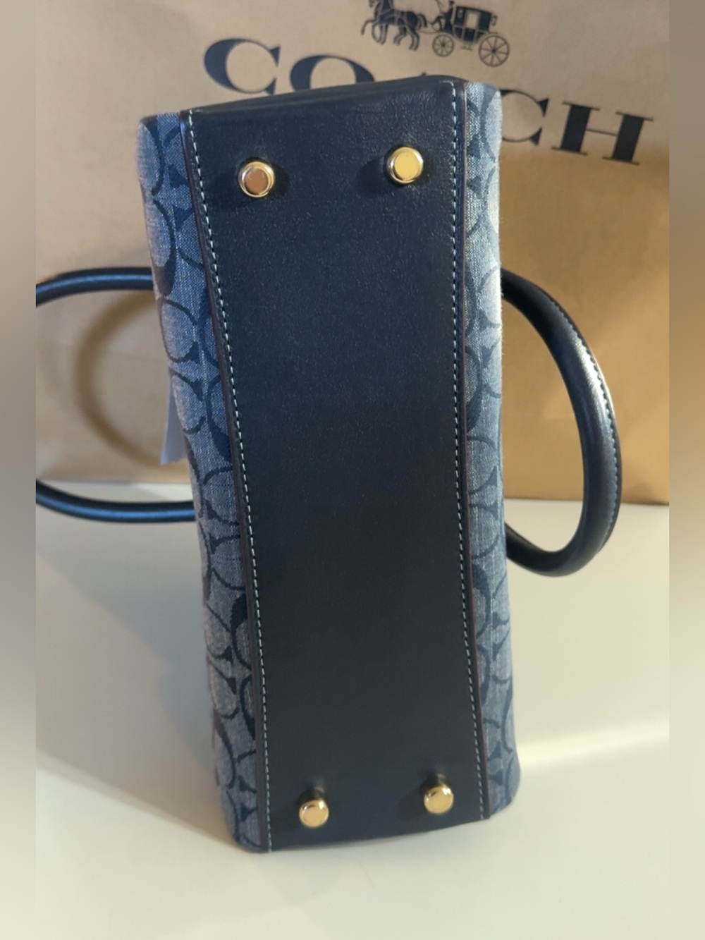 Coach Mini Darcie in Signature Denim Satchel with Matching Wallet - Picture 8 of 11